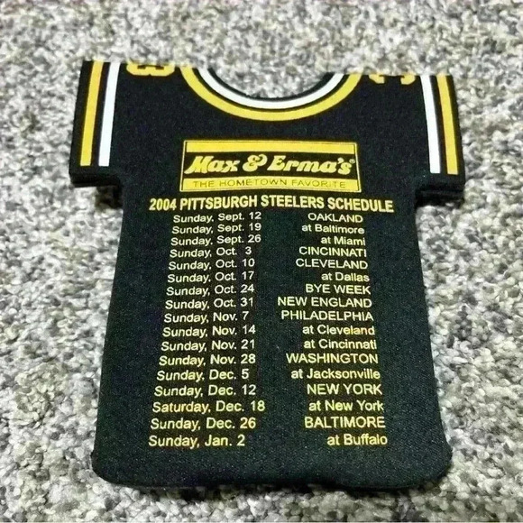 Rolling Rock 2004 Pittsburgh Steelers Bottle Schedule Jersey Koozies Neoprene - Picture 3 of 5